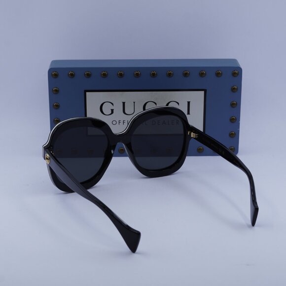 Gucci GG1240S 001 Round Sunglasses - Black\\Grey